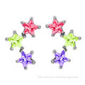2014 New Designed Women Fashion Jewelry Earrings with Colored Star Stone Design